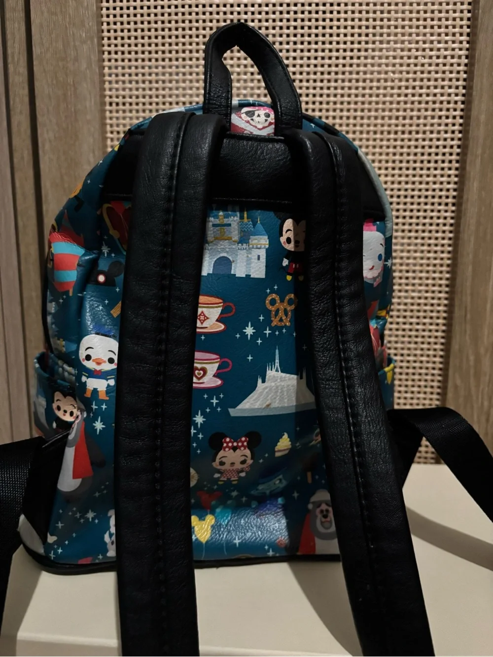 Disney Parks X Loungefly mini backpack teal Kingdom of Cute Chibi Icons